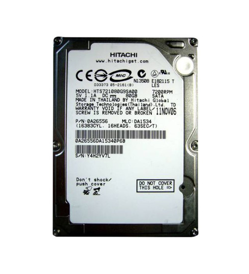 0a26556-o_xi5gaqqtapdwll8b__00535.1696345898.jpg 0A26556 | HITACHI | TRAVELSTAR 7K100 SERIES 80GB 7200RPM SATA 1.5GB/S 8MB CACHE 512E 2.5-INCH HARD DRIVE - Image 1