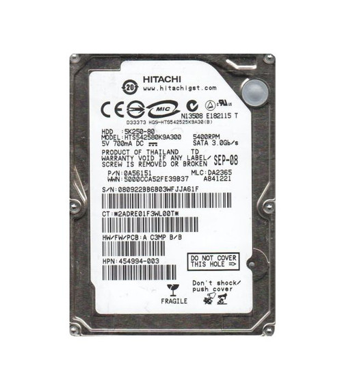 0a56151-o_tf0rzxrzwl5sphqn__52276.1696345940.jpg 0A56151 | HITACHI | TRAVELSTAR 5K250 SERIES 80GB 5400RPM SATA 3GB/S 8MB CACHE 2.5-INCH HARD DRIVE - Image 1