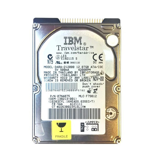 138213-001-o_79ciuh6l7t7pxmim__80149.1696345934.jpg 138213-001 | COMPAQ | 12GB 4200RPM ATA 66 2.5-INCH HARD DRIVE - Image 1