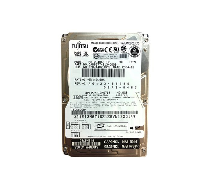13n6780_uwg8vqddvqzjners__62803.1696345189.jpg 13N6780 | IBM | LENOVO 40GB 5400RPM ATA-100 8MB CACHE 2.5-INCH HARD DISK DRIVE FOR THINKPAD - Image 1