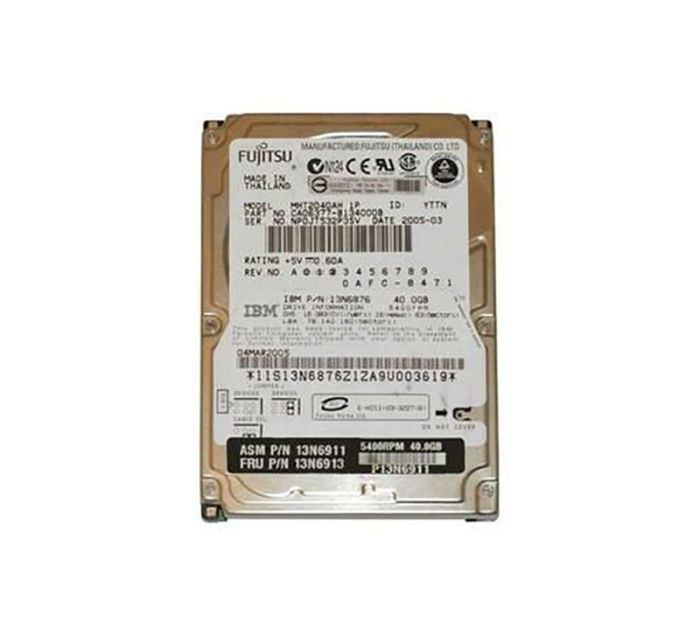 13n6913_txeqtjxgb4jtnu7w__04875.1696345190.jpg 13N6913 | IBM | LENOVO 40GB 5400RPM ATA-100 8MB CACHE 2.5-INCH HARD DISK DRIVE FOR THINKPAD - Image 1