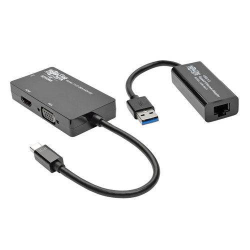15dLhyRQt06MfwbN0bDUBQ.c-r__45149.1708129361.jpg P137-GHDV-V2-K | Tripp Lite | video cable adapter 7.87" (0.2 m) Mini DisplayPort, USB 3.0 DVI/VGA/HDMI, RJ-45 Black - Image 1