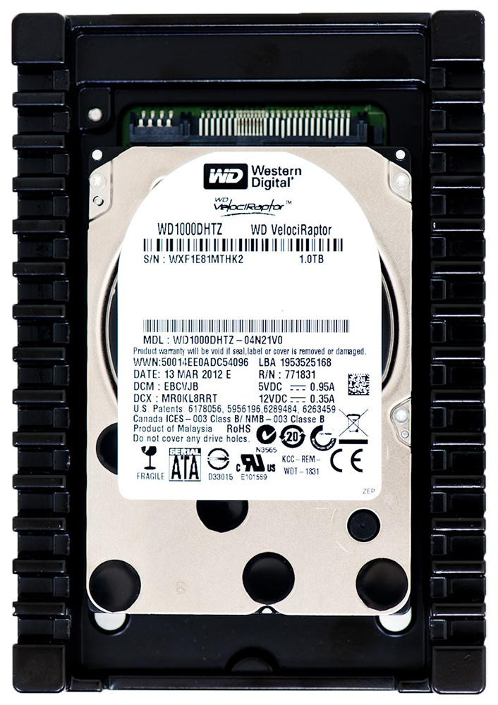 1651169670__39939.1698767647.jpg WD1000DHTZ-04N21V0 | Western Digital | Velociraptor 1Tb 10000Rpm Sata 6Gbps 64Mb Cache 3.5-Inch Internal Hard Drive - Image 1
