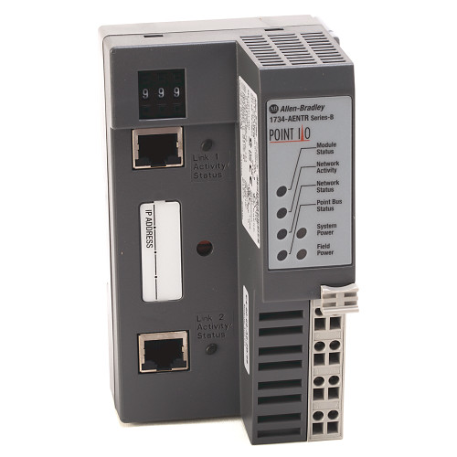 1734-AENTR_1000x1000__94785.1746469414.jpg 1734-AENTR | Allen Bradley | Series C Point I/O Dual Port Network Adapter - Image 1