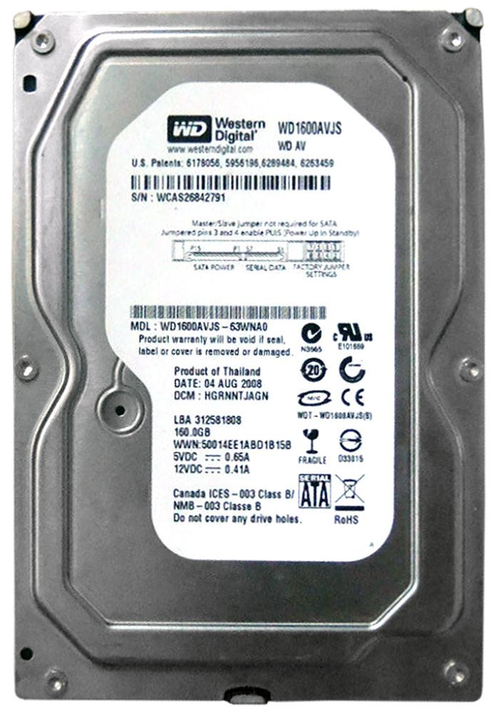 1bba419d9c259a97934f58cb1ac5645d__26634.1698703319.jpg WD1600AVJS | Western Digital | Av 160Gb 7200Rpm Sata 3Gbps 8Mb Cache 3.5-Inch Internal Hard Drive - Image 1