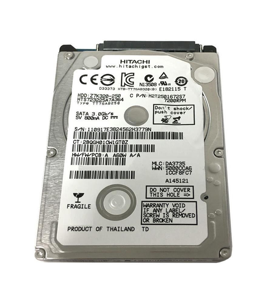 2f24953e82c7358e9b13e2cf7b660a9d__20939.1698707342.jpg HTS723225A7A364 | Hitachi |Hgst Travelstar Z7K320 250Gb 7200Rpm Sata 3Gbps 16Mb Cache 2.5-Inch Internal Hard Drive - Image 1