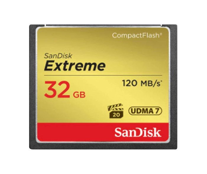 2vm9082-o_h9otgicepd5ulvdi__59213.1706034283.jpg 2VM9082 | SanDisk | 32GB Extreme 120Mb/s CompactFlash Memory Card - Image 1