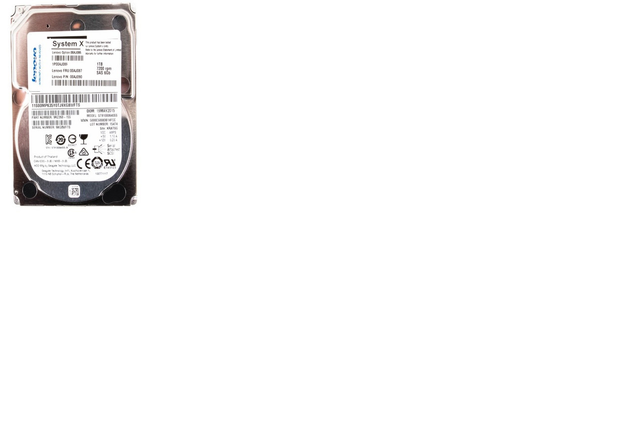 311908__98276.1696271764.jpg 00AJ090 | IBM | 1tb 7200rpm Sas 6gbps 2.5inch Sff Gen3 Hot Swap Nearline Hard Drive With Tray - Image 1