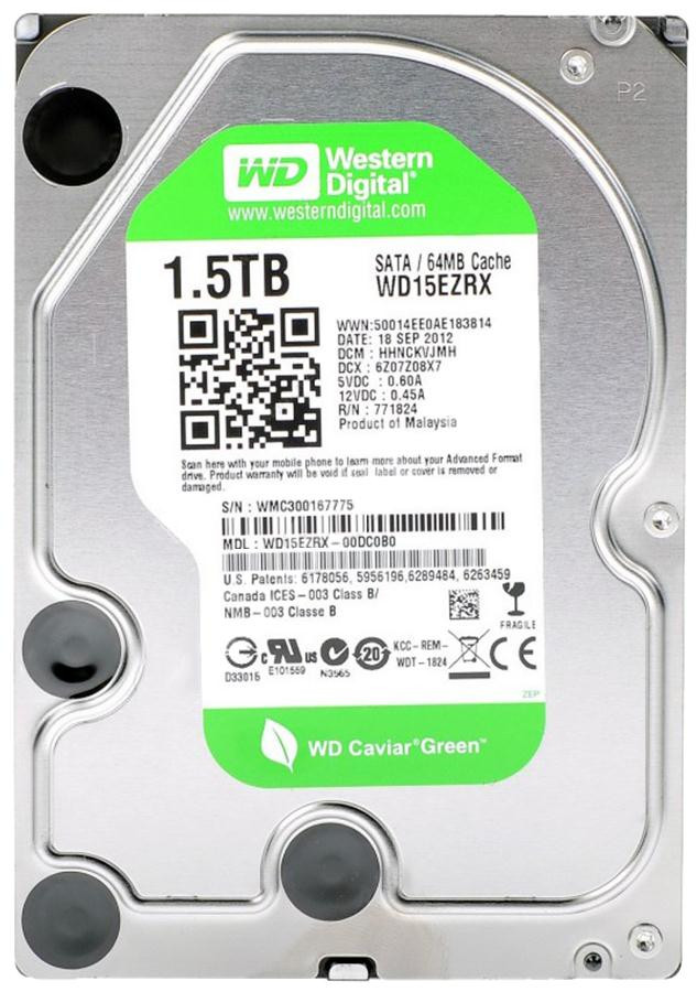 31c1134e94c81f93a197208963518931__50772.1698708808.jpg WD15EZRX | Western Digital | Green 1.5Tb 5400Rpm Sata 6Gbps 64Mb Cache 3.5-Inch Internal Hard Drive - Image 1