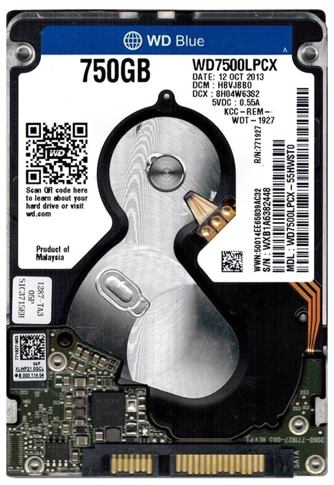32b582751bd03c25d6f983c40a1db6fc__56002.1698707241.jpg WD7500LPCX | Western Digital | Blue 750Gb 5400Rpm Sata 6Gbps 16Mb Cache 2.5-Inch Internal Hard Drive - Image 1