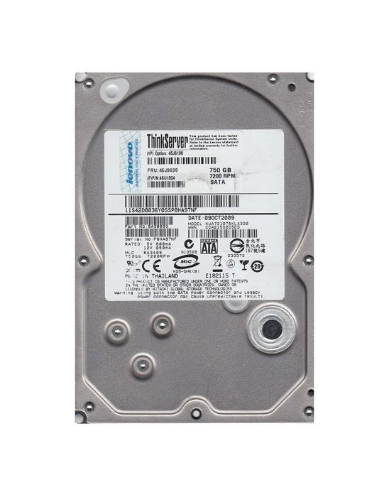 45j6198-o_qhlqlpto9x5jj5ir__00660.1696345310.jpg 45J6198 | LENOVO | 750 GB 3.5 INTERNAL HARD DRIVE | 1 PACK | SATA/300 | HOT SWAPPABLE - Image 1