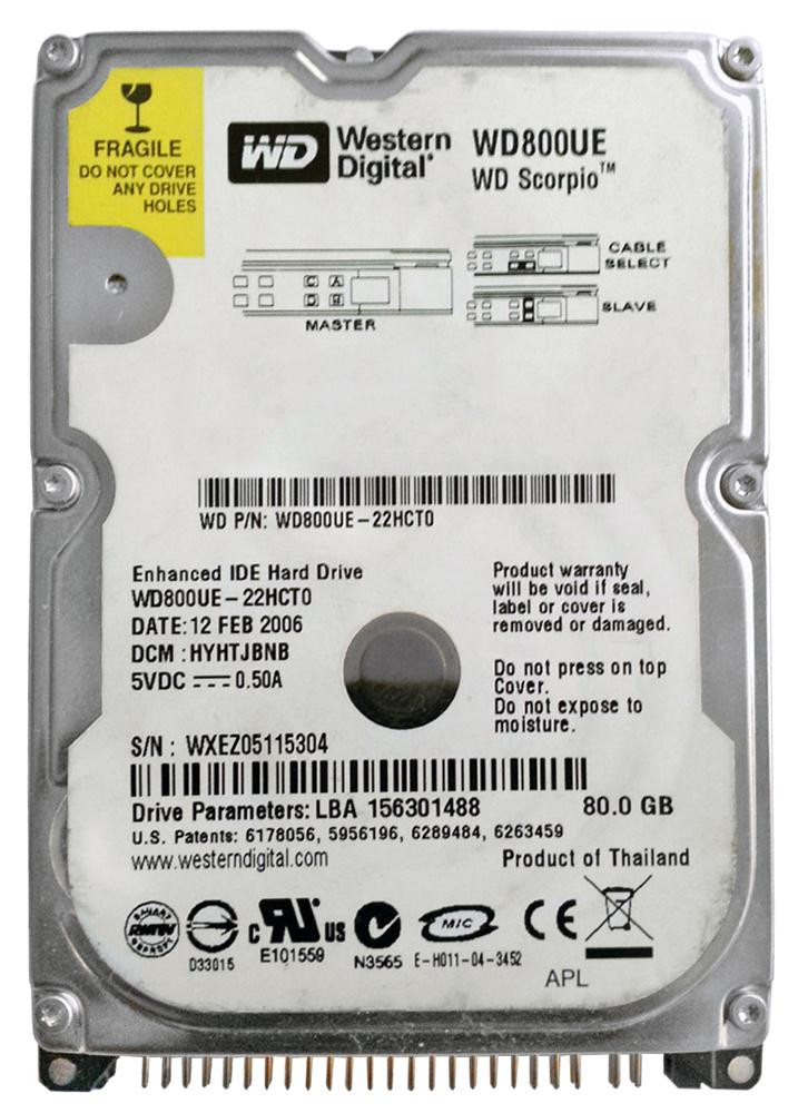56f706d44fdcc83271f76a8ce29ffbd6__27276.1698706091.jpg WD800UE | Western Digital | Scorpio 80Gb 5400Rpm Ata-100 2Mb Cache 2.5-Inch Internal Hard Drive - Image 1