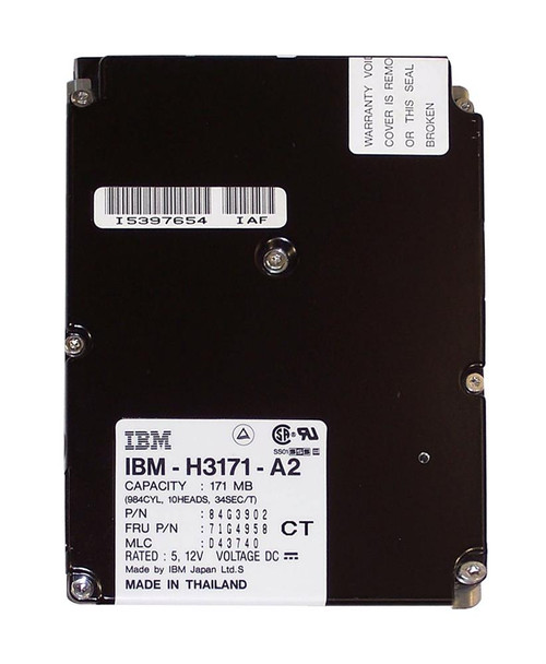 71g4958__37342.1694783472.jpg 71G4958 | IBM | 171MB 3600RPM ATA/IDE 96KB Cache 3.5-inch Hard Drive - Image 1