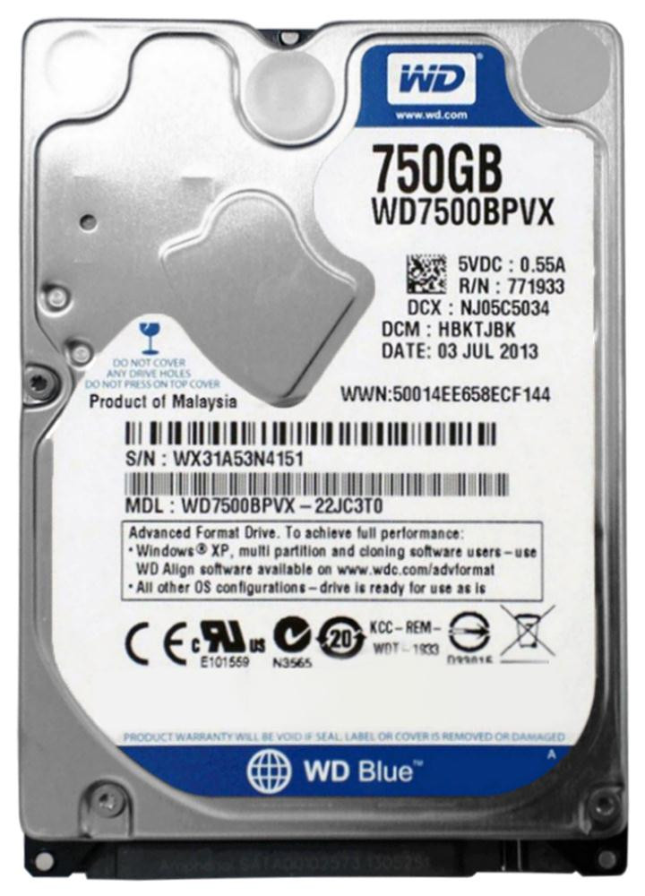7377a16d19a4391c0d3d2b1555610f06__80594.1698704851.jpg WD7500BPVX | Western Digital | Blue 750Gb 5400Rpm Sata 6Gbps 8Mb Cache 2.5-Inch Internal Hard Drive - Image 1