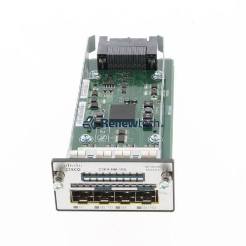 C3KX-NM-10G_1__06870.1746469603.jpg 73-12299-04 | Cisco | Catalyst 10G Quad Port Network Expansion Module C3KX-NM-10G - Image 1
