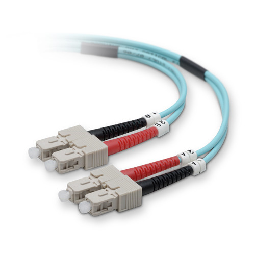 CDXo9G1UrkmlMz9QtrjmwQ.c-r__64435.1708117218.jpg F2F40277-30M-G | Belkin | Fiber Patch Cable 10 Gig Aqua 50/125 SC/SC 30 m fiber optic cable 1181.1" (30 m) Blue - Image 1