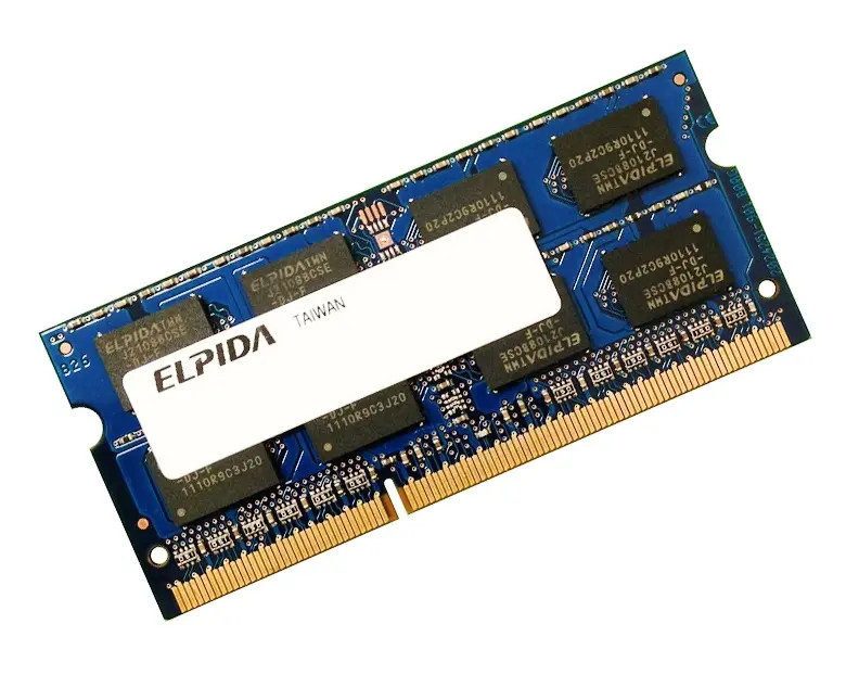 EBJ21UE8BBSO-AE-F__18875.1707321006.jpg EBJ21UE8BBSO-AE-F | Elpida Memory | 2GB DDR3-1066MHz PC3-8500 non-ECC Unbuffered CL7 204-Pin SoDIMM Dual Rank Memory Module - Image 1