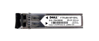 FTRJ-8519P1BNL-DELL-lg__96265.1636020736__10113.1695659225.jpg FTRJ-8519P1BNL-DELL | Dell | 2Gbps Fibre Channel 1000Base-Sx Sfp Transceiver Module - Image 1
