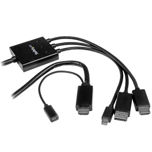 GRmbsDUl-k2aKti9QBZ_Cg.c-r__59811.1708125176.jpg DPMDPHD2HD | StarTech.com | video cable adapter 78.7" (2 m) DisplayPort + Mini DisplayPort + HDMI HDMI + USB Black - Image 1