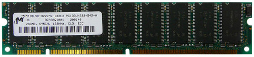 MT18LSDT3272AG-133E3-lg__99240.1676353482__79219.1696280030.jpg PE195212 | Edge Memory | 256MB PC133 133MHz ECC Unbuffered 3 3v 168-Pin DIMM Memory Module - Image 1