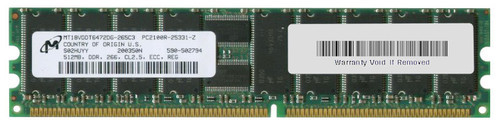 MT18VDDT6472DG-265-lg__77352.1676380463__46064.1696279900.jpg SE7501WV2/512MB-AA | Memory Upgrades | 512MB PC2100 DDR-266MHz Registered ECC CL2.5 184-Pin DIMM 2.5V Memory Module - Image 1