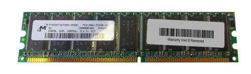 MT9VDDT3272AG-265-lg__57885.1676353185__60542.1696280034.jpg PE15886602 | Edge Memory | 512MB Kit (2 X 256MB) PC2100 DDR-266MHz ECC 184-Pin DIMM Memory - Image 1