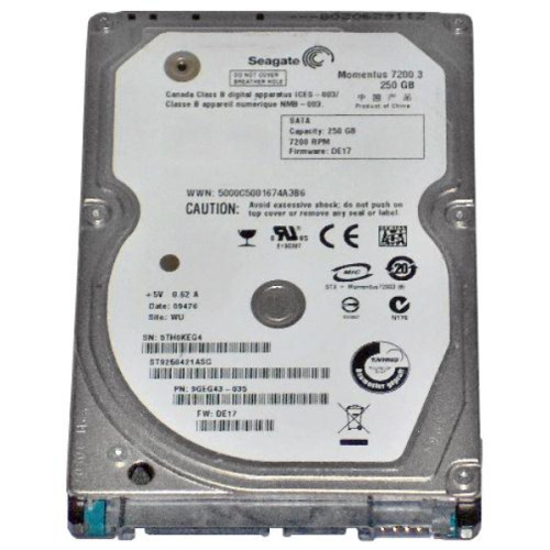 ST9250421ASG__28068.1694782617.jpg ST9250421ASG | Seagate | Momentus 250GB 7200RPM SATA-300 16MB Cache 2.5-inch Hard Drive - Image 1