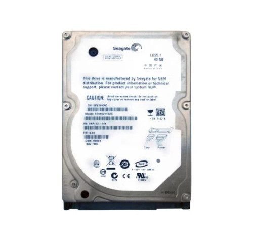 ST9402115AS__36784.1694782177.jpg ST9402115AS | Seagate | LD25 40GB 5400RPM SATA-150 2MB Cache 2.5-inch Hard Drive - Image 1
