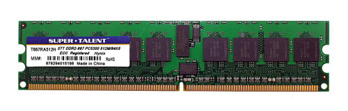 T667RA512H-lg__99447.1676397996__78897.1696279684.jpg T667RA512H | Super Talent | 512MB PC2-5300 DDR2-667MHz ECC Registered CL5 240-Pin DIMM Single Rank Memory Module - Image 1