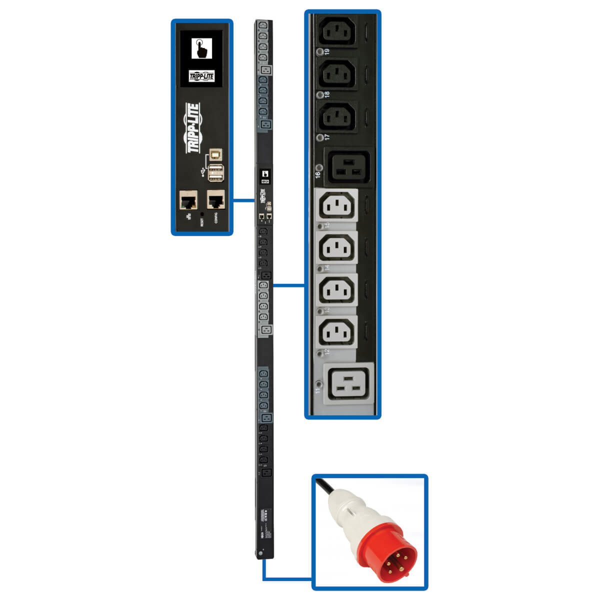 TNAuEA23jUKA0rY3NDDIdw.c-r__93476.1708129710-1.jpg PDU3XEVSR6G20 | Tripp Lite | power distribution unit (PDU) 30 AC outlet(s) 0U Black - Image 1