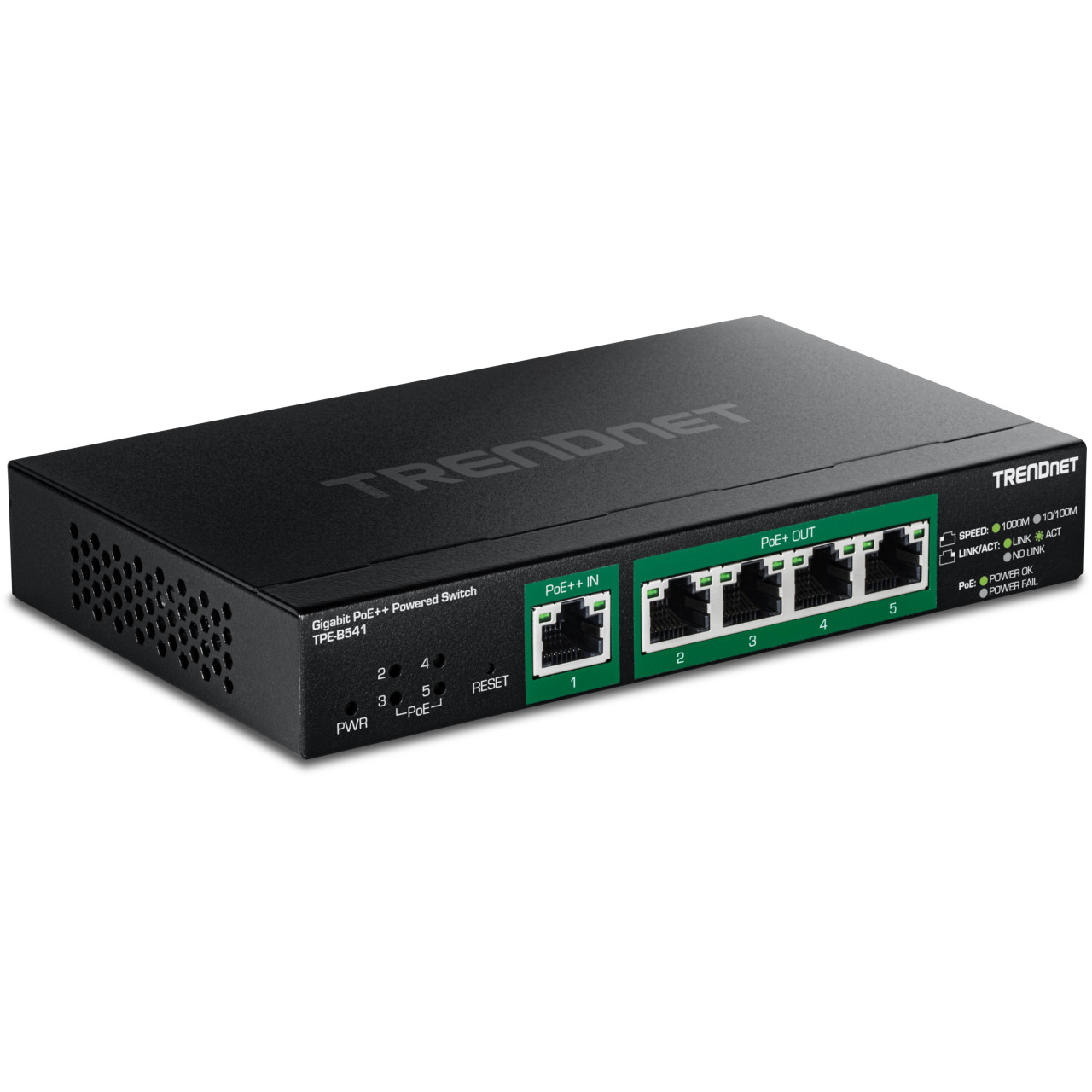 TPE-B541_v1.0R_d01_2__05605.1772478625.jpg TPE-B541 | TRENDnet | 5-Port Gigabit PoE++ Powered Managed Switch - Image 1