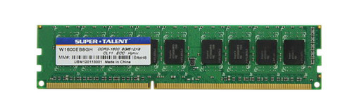 W1600EB8GH-lg__01965.1676412550__82381.1696279553.jpg W1600EB8GH | Super Talent | 8GB PC3-12800 DDR3-1600MHz ECC Unbuffered CL11 240-Pin DIMM Dual Rank Memory Module - Image 1