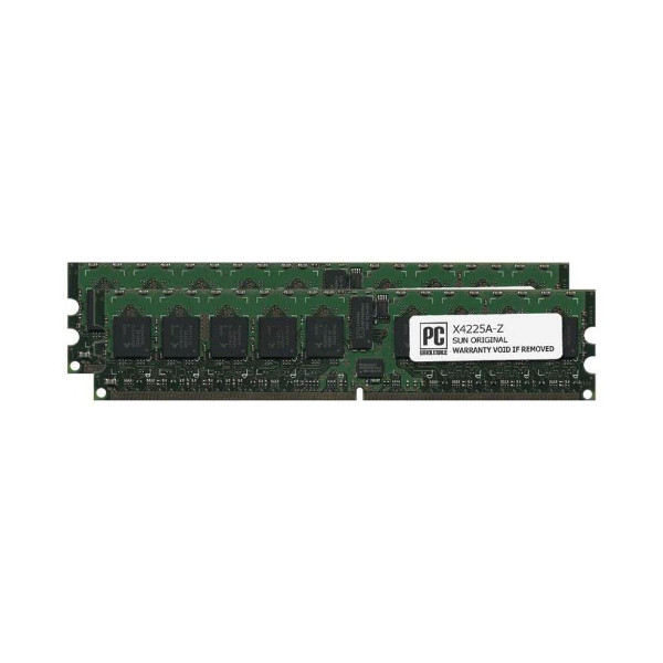 X4225A-Z__46443.1707321792-1.jpg X4225A-Z | Sun | 2GB Kit (1GB x 2) PC2-5300 DDR2-667MHz ECC Registered CL5 240-Pin DIMM Memory - Image 1