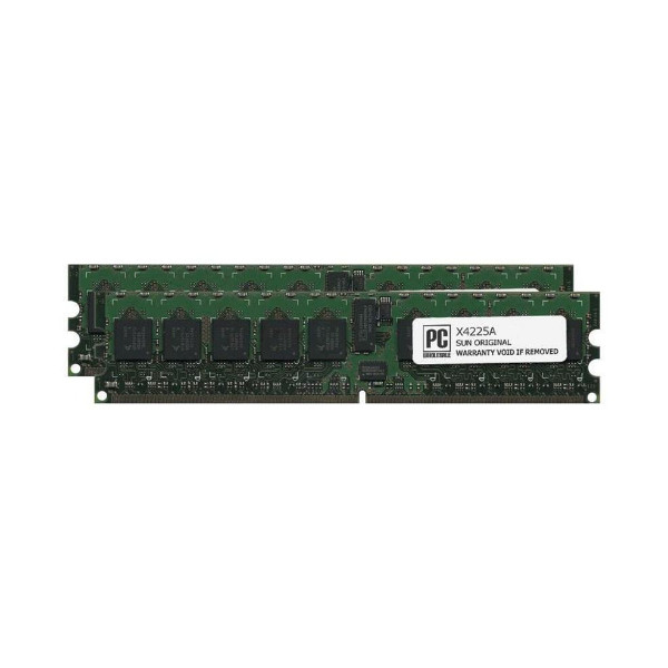 X4225A__31502.1707323000-1.jpg X4225A | Sun | 2GB Kit (1GB x 2) DDR2-667MHz PC2-5300 ECC Registered CL5 240-Pin DIMM Memory - Image 1