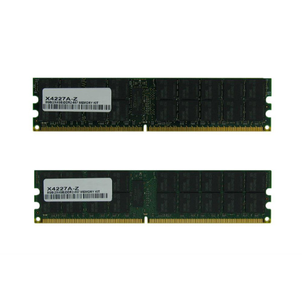X4227A-Z__14139.1707321789-1.jpg X4227A-Z | Sun | 8GB Kit (4GB x 2) DDR2-667MHz PC2-5300 ECC Registered CL5 240-Pin DIMM Dual Rank Memory - Image 1