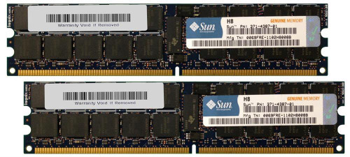 X4287A-S-GENUINE-lg__44499.1676458319__83021.1696279538.jpg X4287A-S-GENUINE | Sun | 16GB Kit (2 X 8GB) PC2-5300 DDR2-667MHz ECC Registered CL5 240-Pin DIMM Dual Rank Memory - Image 1