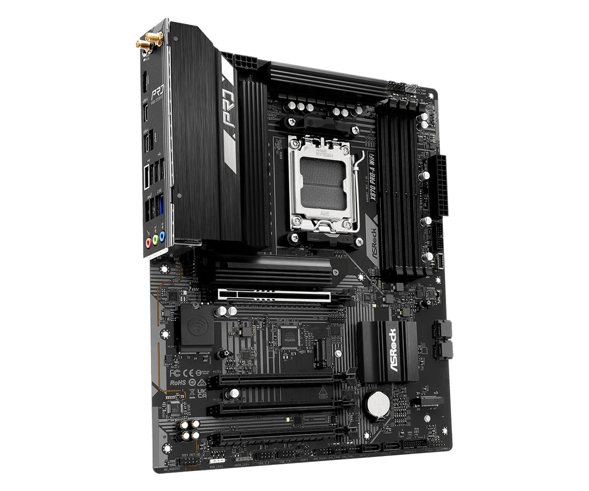 X870-Pro-A-WiFi-04__27145.1772478357-1.jpg 90-MXBT60-A0UAYZ | ASRock | PRO-A WIFI AM5 AMD ATX Motherboard - Image 1