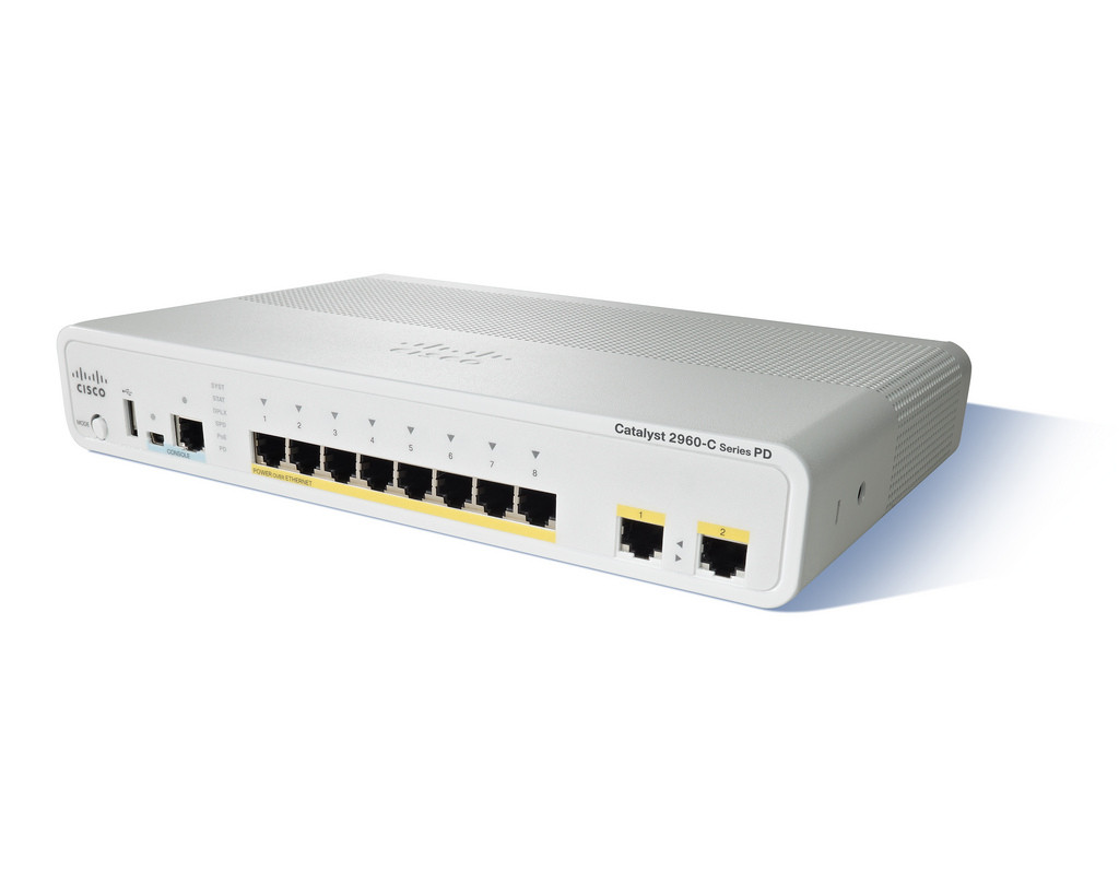 Y-PRZOvoUUmtt96pKnwlbg.c-r__67452__01457.1698770816.jpg WS-C2960CPD8PTL - Cisco CATALYST 2960C PD PSE 8 FE POE, 2 X1G,LA - Image 1