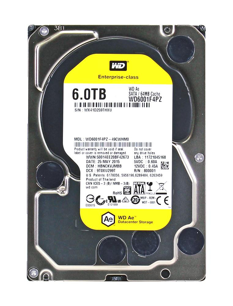 aa0d4c0d252a16aca2dd6c0034920d44__62624.1698768223.jpg WD6001F4PZ | Western Digital | Ae 6Tb 5760Rpm Sata 6Gbps 64Mb Cache 3.5-Inch Internal Hard Drive - Image 1