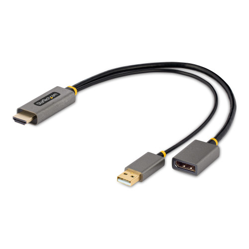 b521ucGJZEWXkFAXL4uLZw.c-r__31065.1708124704.jpg 128-HDMI-DISPLAYPORT | StarTech.com | video cable adapter 11.8" (0.3 m) HDMI Type A (Standard) Black, Gray - Image 1