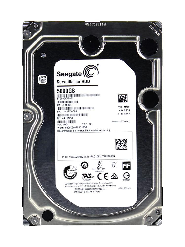 b5c4ad5f96ca89d233ab5ed4fae9076c__46668.1698767698.jpg ST5000VX0001 | Seagate | Surveillance 5Tb 5900Rpm Sata 6Gbps 128Mb Cache 3.5-Inch Internal Hard Drive - Image 1