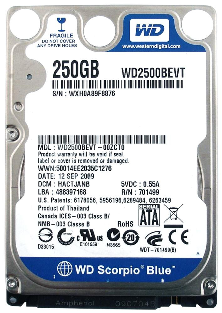 b962ae8e557ed8225f767a288c137fd2__18349.1698704127.jpg WD2500BEVT | Western Digital | Scorpio Blue 250Gb 5400Rpm Sata 3Gbps 8Mb Cache 2.5-Inch Internal Hard Drive - Image 1