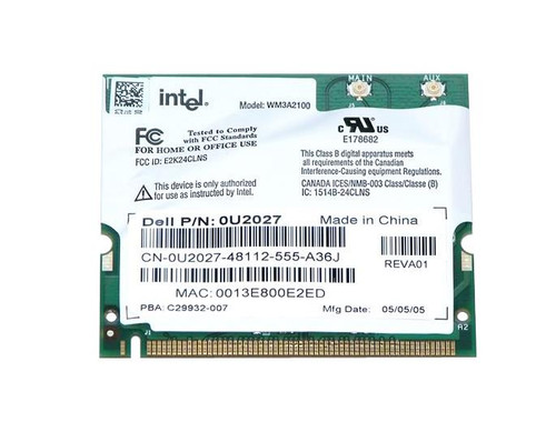 be181bb6213bfdad1e4564150ee6c130__38445.1698704466.jpg WM3A2100 | Intel | Pro/Wireless 2100 2.4Ghz 11Mbps Ieee 802.11B Mini Pci Type 3A Wireless Network Adapter - Image 1