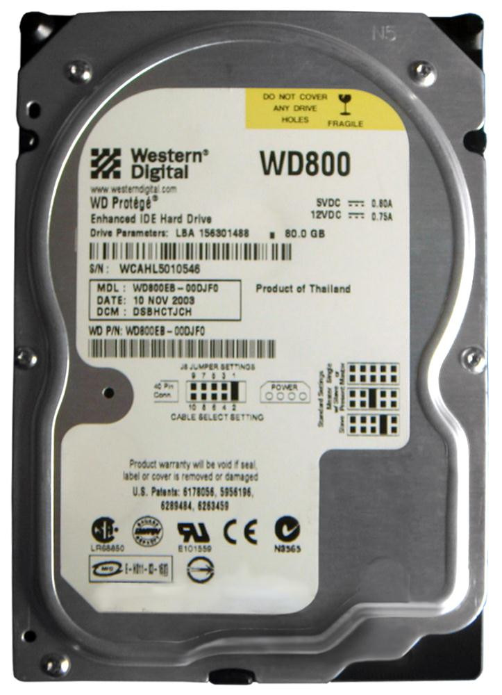 c83be5da2db031ad7a48f9b94321421a__92614.1698703977.jpg WD800EB | Western Digital | Protege 80Gb 5400Rpm Ata-100 2Mb Cache 3.5-Inch Internal Hard Drive - Image 1