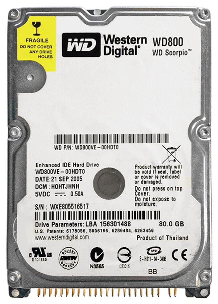 cc13318e817923704bfe794065920bb8__90065.1698704685.jpg WD800VE | Western Digital | Scorpio 80Gb 5400Rpm Ata-100 8Mb Cache 2.5-Inch Internal Hard Drive - Image 1
