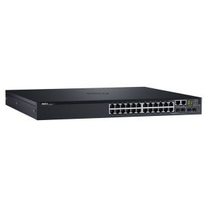 dm_s3124_1__60798.1696273092.jpg S3124 | Dell | Networking , L3, 24x 1GbE, 2xCombo, 2x 10GbE SFP+ fixed ports, Stacking, IO to PSU airflow, 1x AC PSU - Image 1