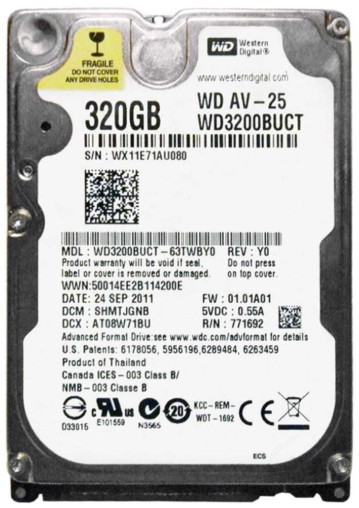 f3ecc32dc73e01c3410097f12897527f__87663.1698702204.jpg WD3200BUCT | Western Digital | Av-25 320Gb 5400Rpm Sata 3Gbps 16Mb Cache 2.5-Inch Internal Hard Drive - Image 1