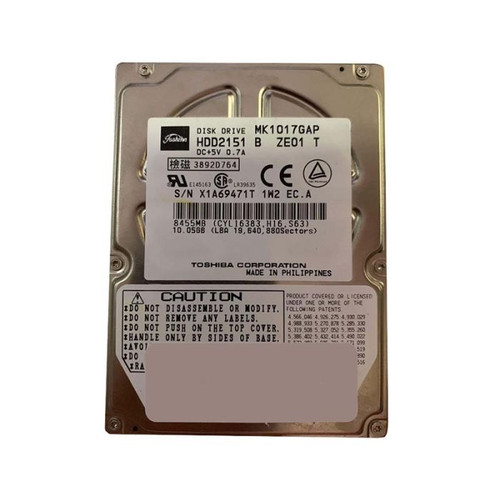 hdd2151b-o_9bmplktf1u5jpsl0__42501.1696345817.jpg HDD2151B | TOSHIBA | 10GB 4200RPM IDE ULTRA ATA/66 (ATA-5) 1MB CACHE 2.5-INCH HARD DRIVE - Image 1