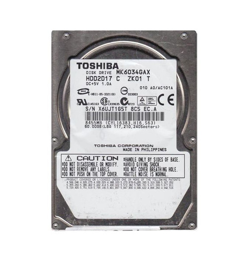 hdd2d17-o_lhhl1xviigdwbrg7__45266.1696345946.jpg HDD2D17 | TOSHIBA | 60GB 5400RPM IDE ULTRA ATA/100 (ATA-6) 8MB CACHE 2.5-INCH HARD DRIVE - Image 1