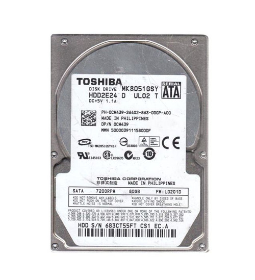 hdd2e24-o_bpsr8sfo9k34u8jb__04093.1696345958.jpg HDD2E24 | TOSHIBA | 80GB 7200RPM SATA 3GB/S 16MB CACHE 2.5-INCH HARD DRIVE - Image 1